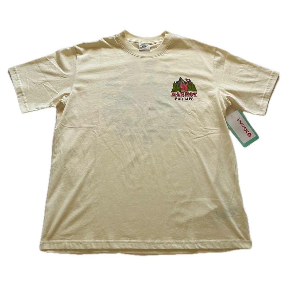 Marmot Mountain Works Women's Marmot for Life Graphic T-shirt Size M Papyrus